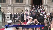 Queen Elizabeth II visits Hôtel de Ville in Paris