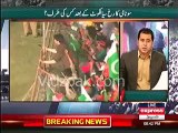 PTI supporters crossing barriers to see Imran Khan from nearer view