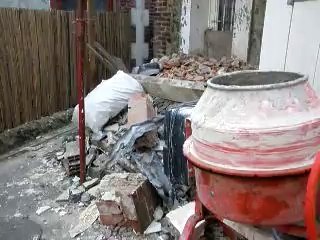 tour du chantier par l'extérieur