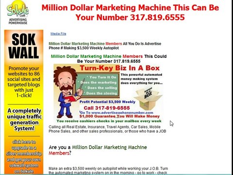 Million Dollar Marketing Machine Members This Could Be Your Number 317.819.6555
