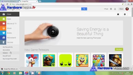 Generateur de Carte cadeau Google Play