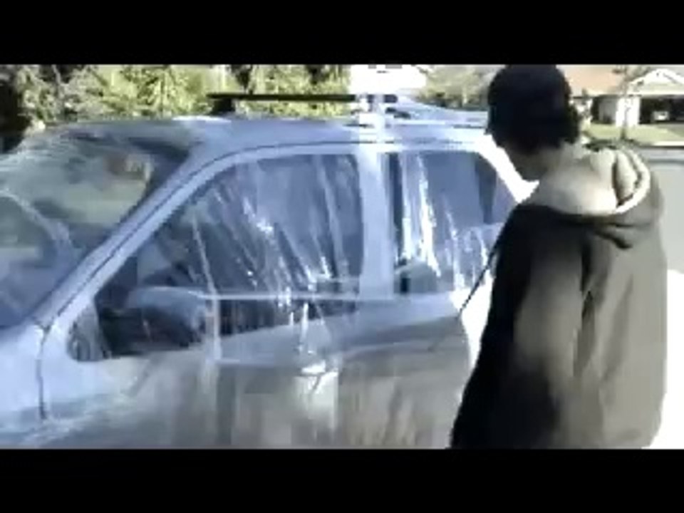 Saran Wrap Car Prank
