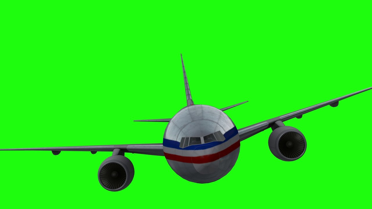 fond vert avion de ligne HD - Greenscreen plane HD