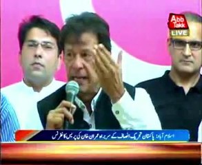 Imran  Khan talks to media in Press Conference