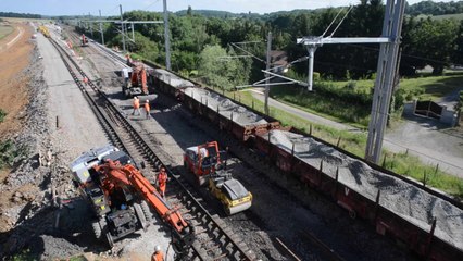 LGV : construction de la jonction à La Milesse près du Mans