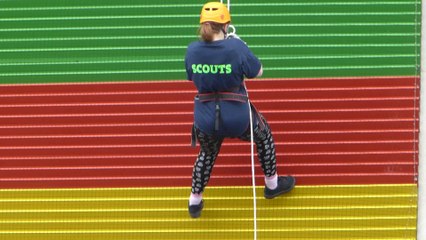 Rebecca and Theresa abseiling Topcliffe