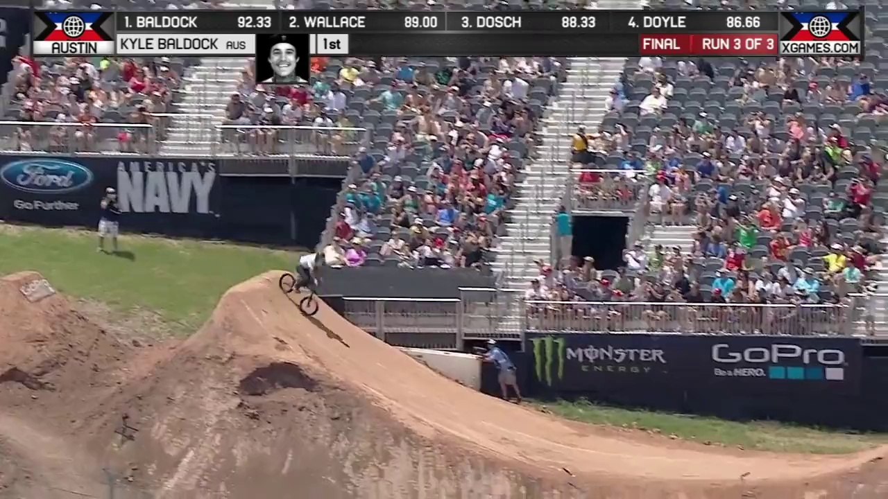 Finale BMX Dirt des X Games - Austin 2014 - Kyle Baldock médaille d'or