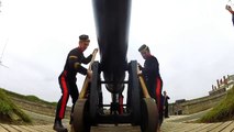 Soldiers load, aim, and fire a cannon - Awesome GoPro Footage!