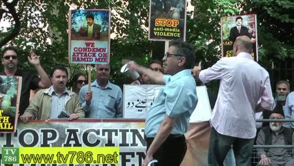 London Pakistanis Protest against GEO TV closure in Pakistan