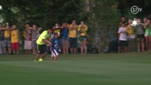 Torcedor invade campo da Granja e recebe o carinho de Neymar