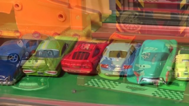 Pixar Cars Lightning McQueen, Riplash Racers with Funny Car Mater and Snot Rod in a Championship Cup