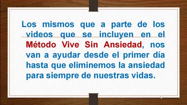 Que es el metodo vive sin ansiedad