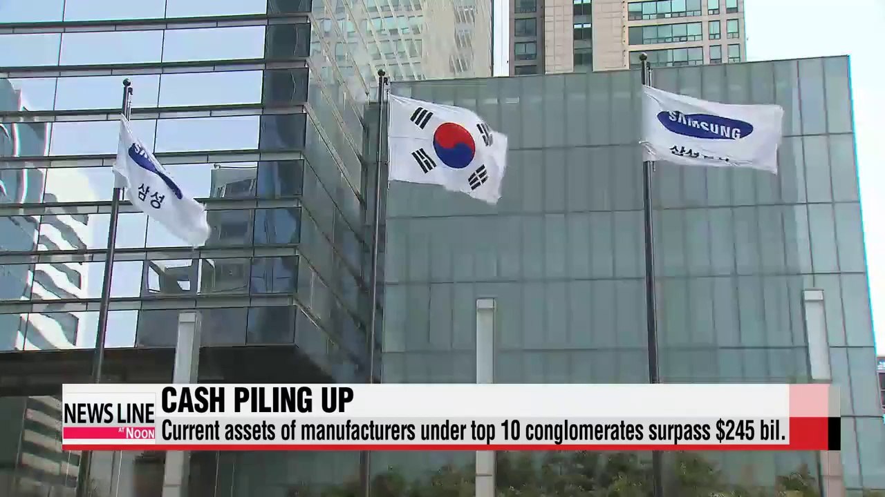 Current assets of manufacturers under Korea's top 10 conglomerates surpass 245 bil.