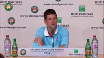 Conférence de presse N.Djokovic Roland Garros 2014 Finale