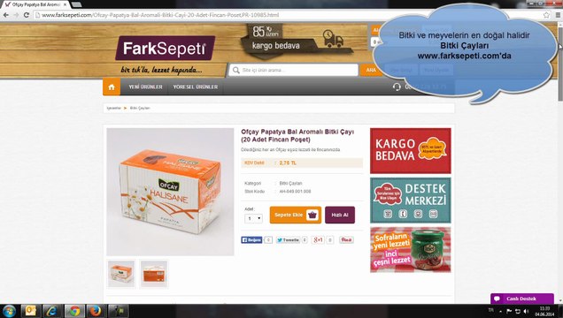 Ofçay Papatya Bal Aromalı Bitki Çayı (20 Adet Fincan Poşet)