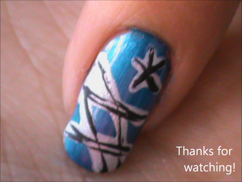 Blue star nail designs tutorial