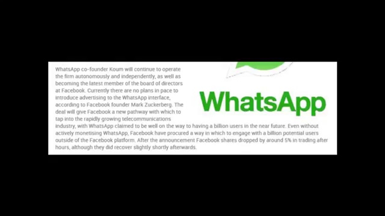 Sumit Selli | Facebook Acquire WhatsApp in Fifth Largest Technology Deal of All Time