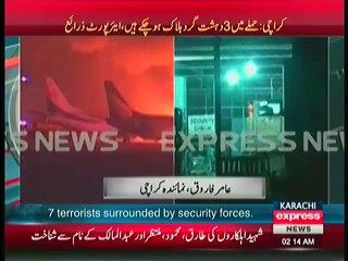 1 Plane Complelty Destroyed, 3 More Standing Near It - Karachi AirPort Attack