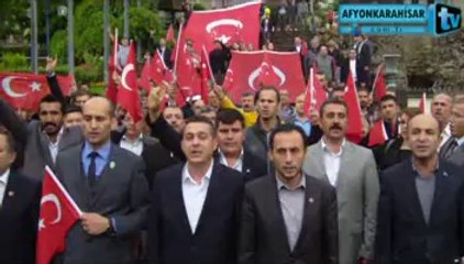 AFYON'DA TÜRK BAYRAĞINA SAYGI YÜRÜYÜŞÜ