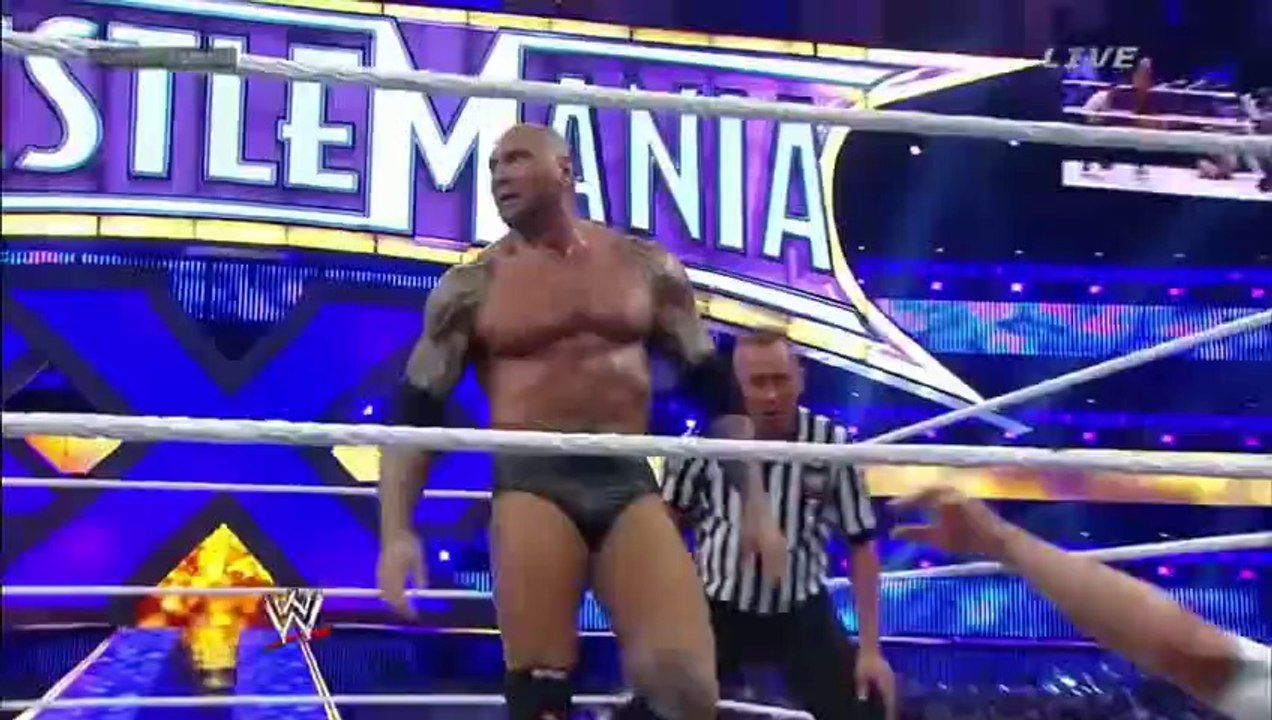 WWE wrestlemania 30 daniel bryan vs randy orton vs batista en español latino completo