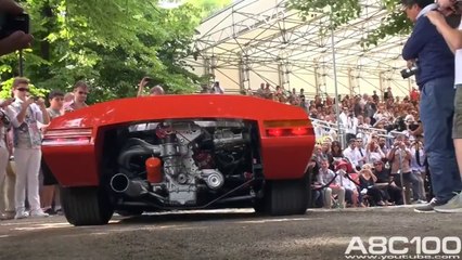 Fiat Abarth 2000 Scorpione - Very Loud Sound & Flames!!