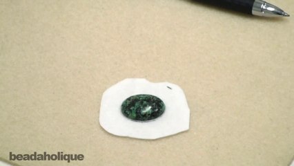 How to Glue a Cabochon onto Lacy's Stiff Stuff for Bead Embroidery