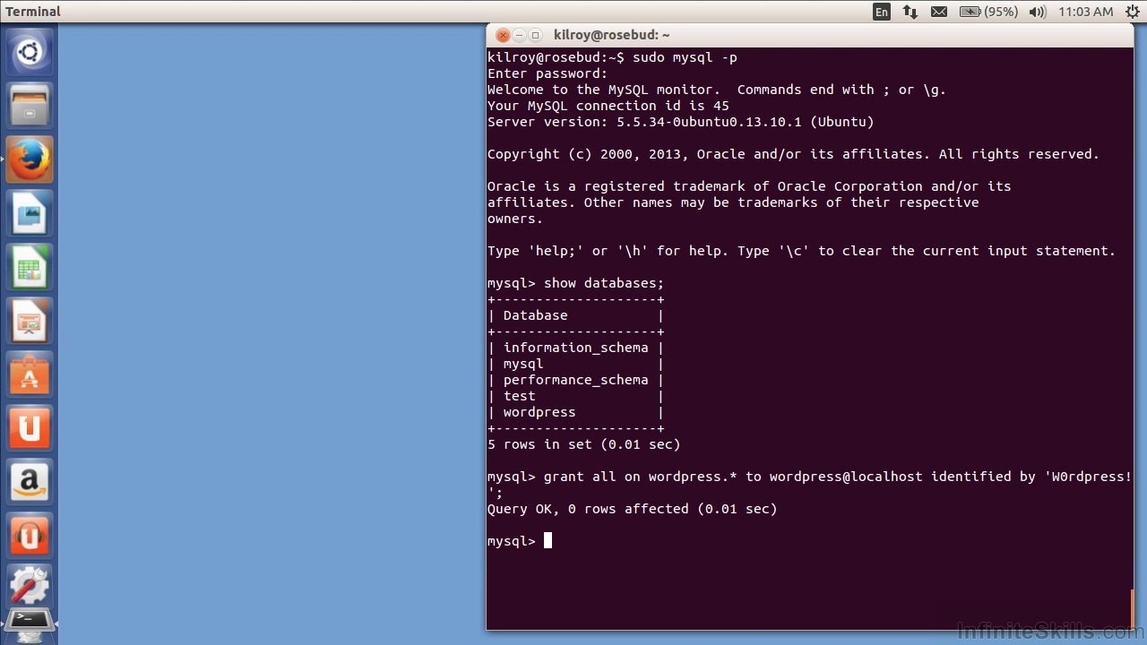 Linux Creating A User In The Database