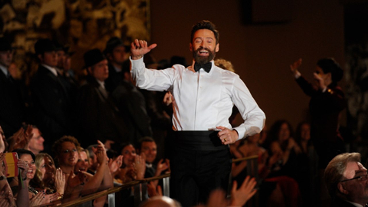 Very Happy Hugh Jackman At TONY Awards 2014 Raps Dance Sings