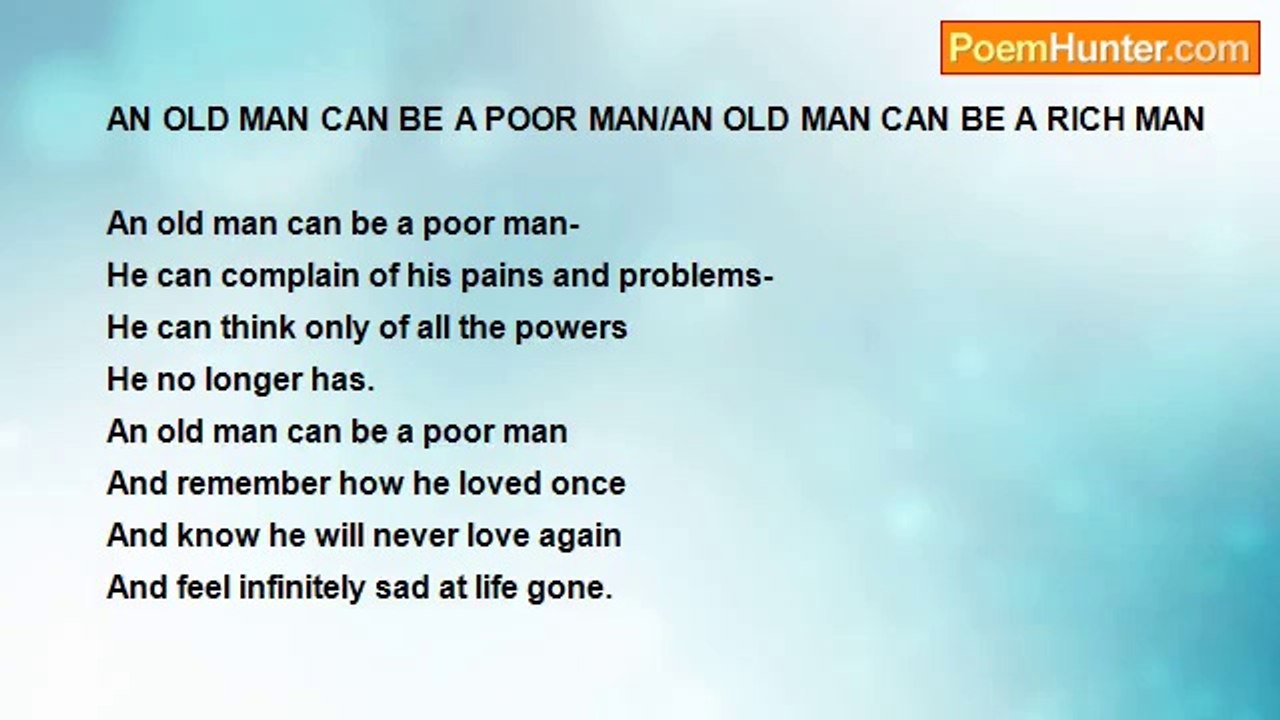 Shalom Freedman - An Old Man Can Be A Poor Man/...