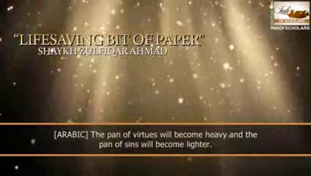 Lifesaving bit of paper by Shaykh Zulfiqar Ahmad