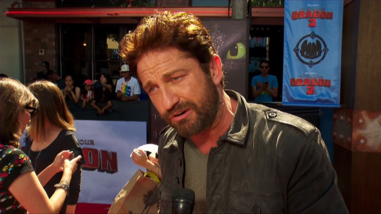 Gerard Butler "Blown Away" At Premiere Of "How To Train Your Dragon 2"