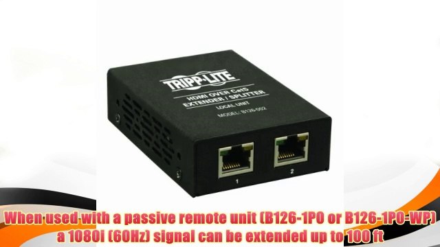 Best buy Tripp Lite B126-002 2-Port HDMI Over Cat5 Extender/Splitter TAA/GSA (Black),