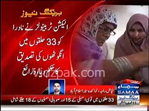 Election Tribunals orders of Thumb Verification of 33 constituencies