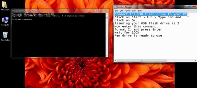 How to format pendrive from cmd