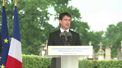 Oradour: Valls veut combattre les idéologies de mort