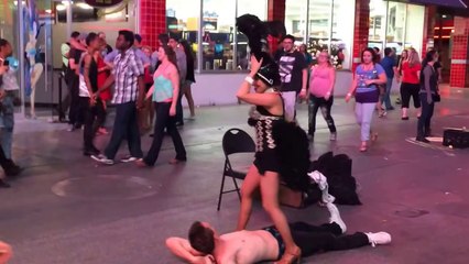 This Street Dancer Accidentally Pisses On Bystander In Las Vegas
