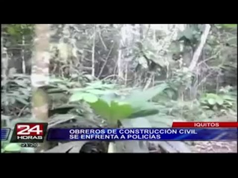 Trabajadores de construcción civil bloquean carretera en Iquitos