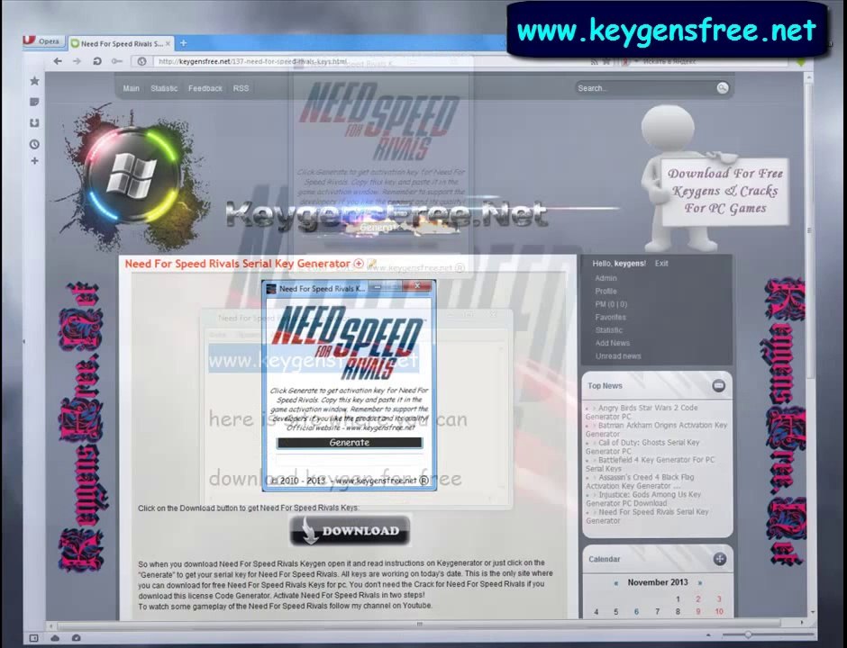 Le numéro de série pour les Need For Speed Rivals à télécharger gratuit