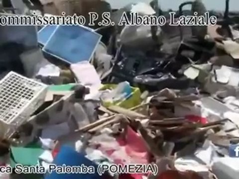 Albano Laziale (Roma) - Scoperta dalla polizia una discarica abusiva a Santa Palomba (10.06.14)