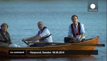 Angela Merkel and three PMs go rowing in Sweden