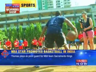 NBA star promotes basketball in India
