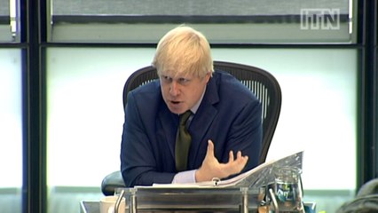 Boris agrees to be sprayed by water cannon to show safety