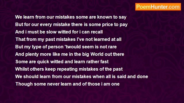 Francis Duggan - We Learn From Our Mistakes