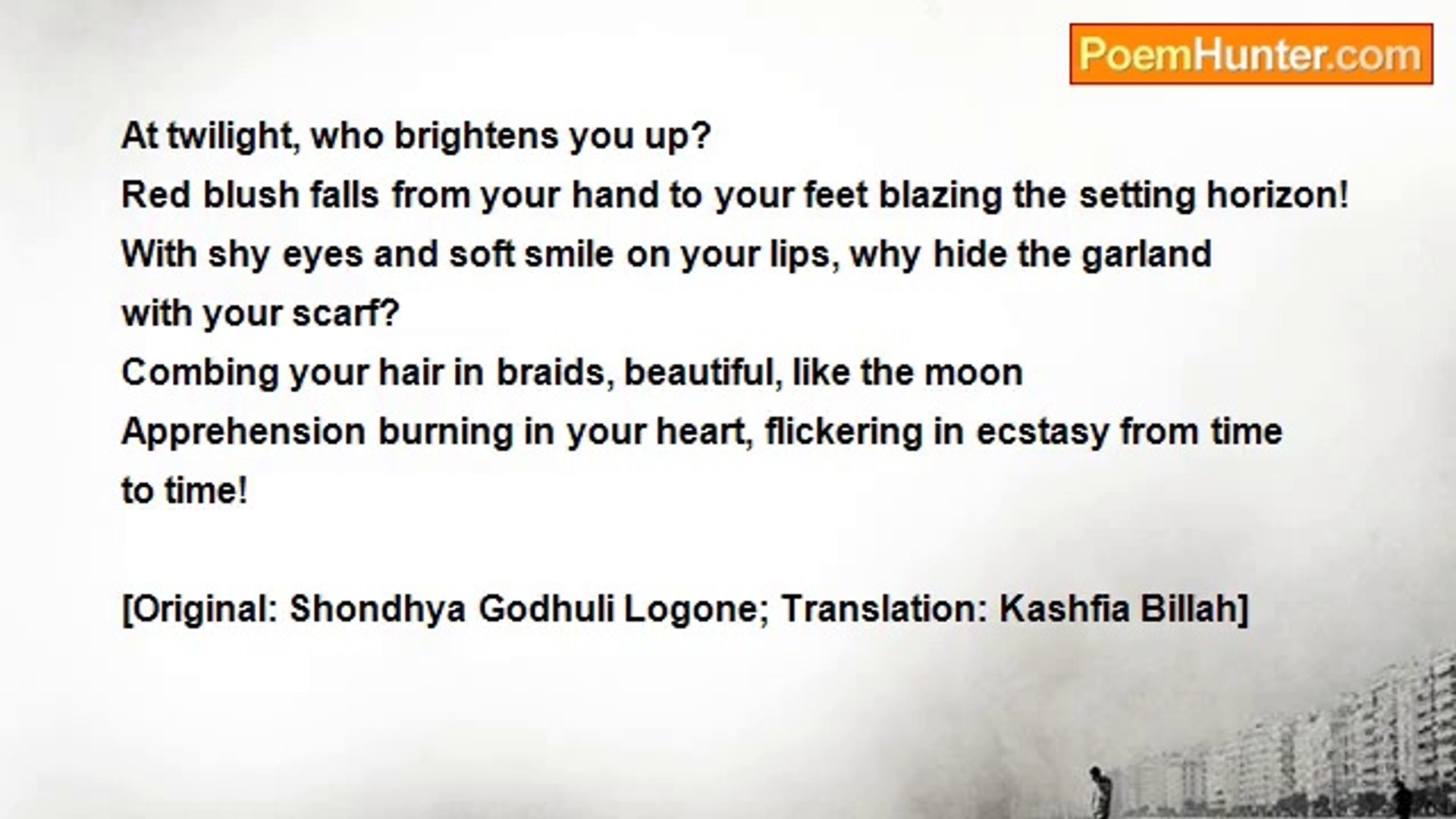 ⁣Kazi Nazrul Islam - At twilight, who brightens you up?