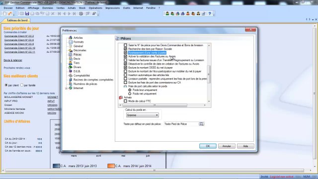 EBP Gestion Commerciale V18 : Paramétrer les options du dossier