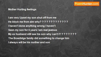 Rhonda Bowdidge - Mother's hurting feelings