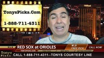 MLB Odds Baltimore Orioles vs. Boston Red Sox Pick Prediction Preview 6-11-2014