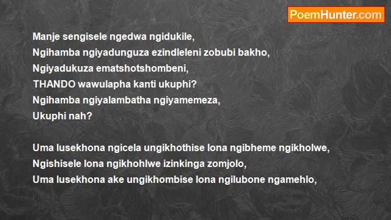 senzokhaya umhayi - Luphi?