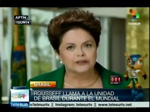 Pide unidad nacional la presidenta brasileña Dilma Rousseff