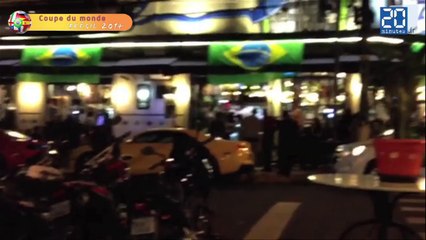Mondial 2014: Ambiance festive dans le quartier de Vila Madalena, à Sao Paulo